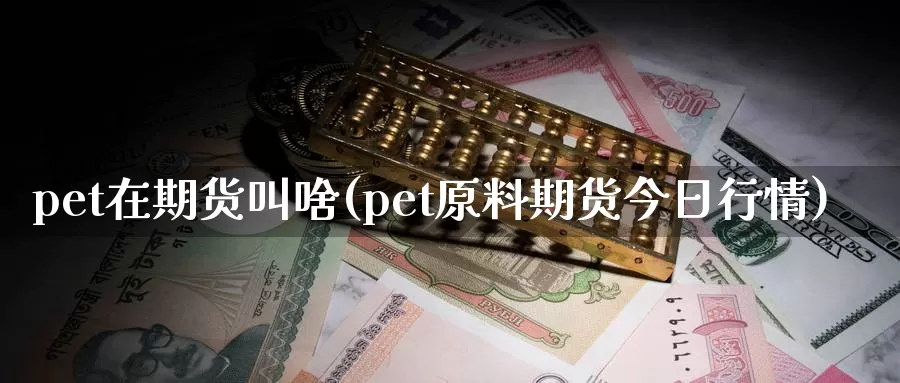 pet在期货叫啥(pet原料期货今日行情)_https://hj.wpmee.com_德指期货_第1张