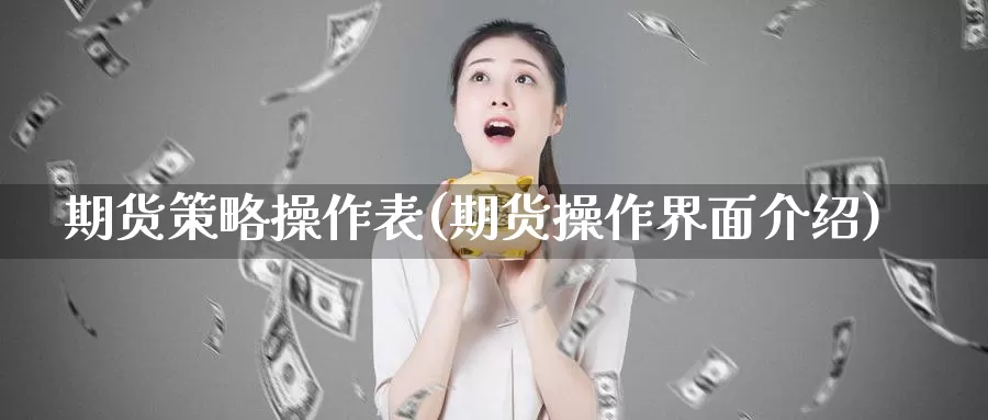 期货策略操作表(期货操作界面介绍)_https://hj.wpmee.com_黄金期货直播室_第1张